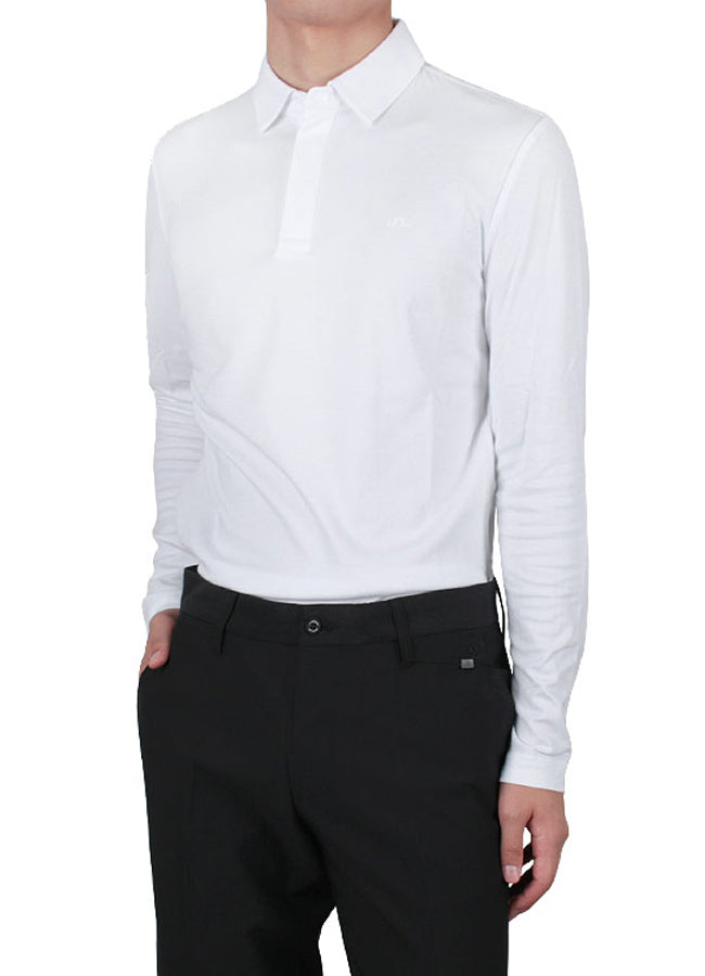 J. Lindeberg Perry Long Sleeve Reg Fit Polo – men's designer apparel (view 3)